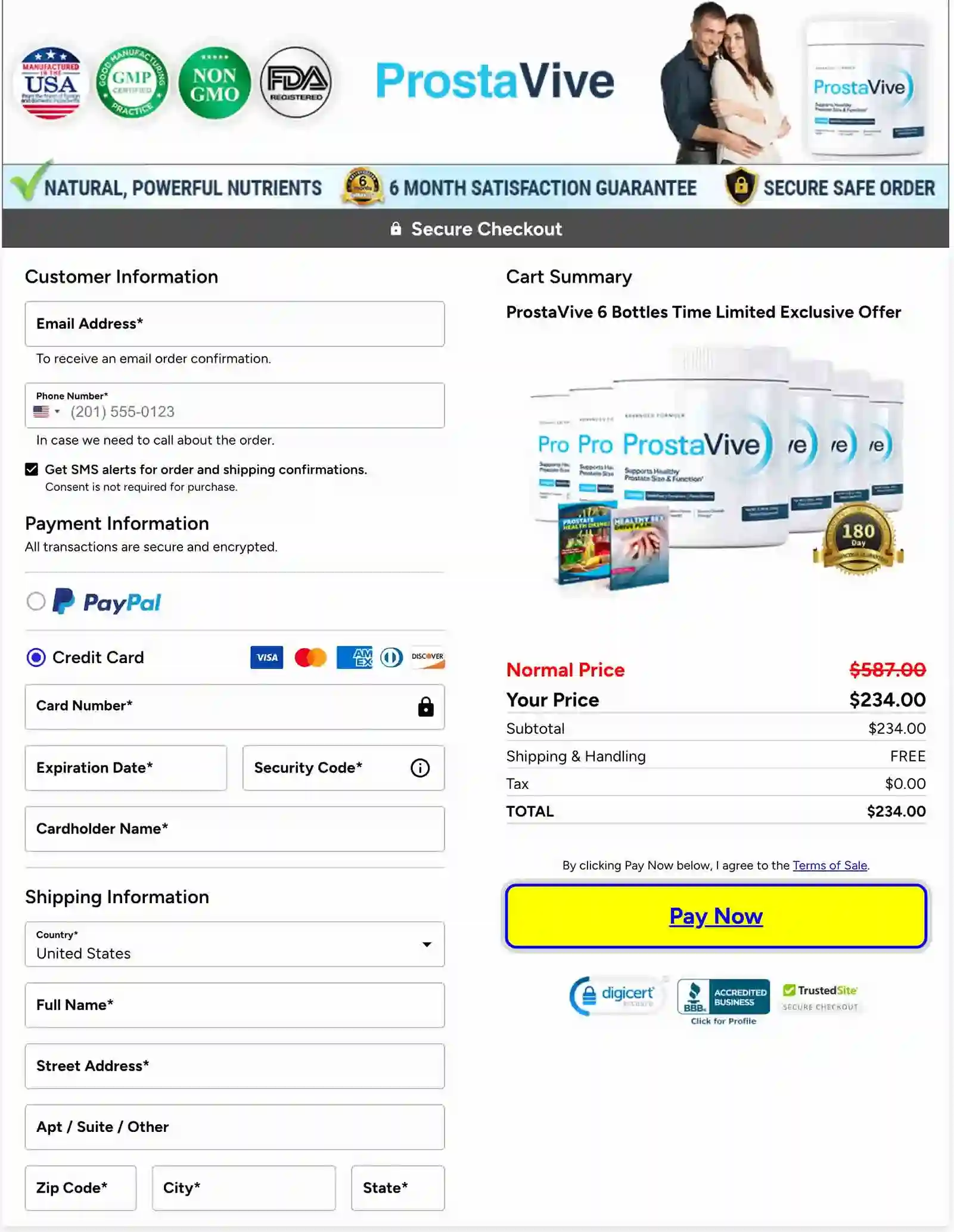 ProstaVive Secure Payment — Official Order Checkout